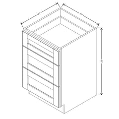 J&K Mahogany J5 Vanity 3 Drawer Base 21" W x 33" H x 21" D