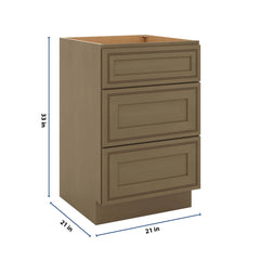 J&K Hazel H8 Vanity 3 Drawer Base 21" W x 33" H x 21" D