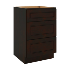 J&K Espresso K8 Vanity 3 Drawer Base 21" W x 33" H x 21" D