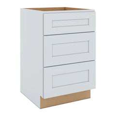 J&K White Shaker S8 Vanity 3 Drawer Base 21" W x 33" H x 21" D