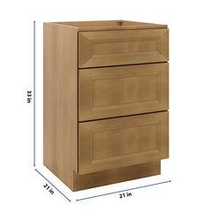 J&K Butterscotch B8 Vanity 3 Drawer Base 21" W x 33" H x 21" D