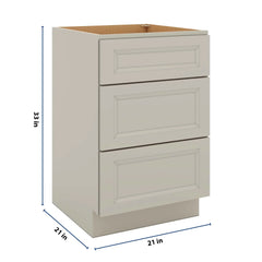 J&K Pebble B6 Vanity 3 Drawer Base 21" W x 33" H x 21" D