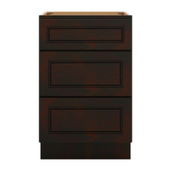 J&K Espresso K8 Vanity 3 Drawer Base 21" W x 33" H x 21" D