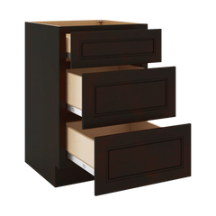 J&K Espresso K8 Vanity 3 Drawer Base 21" W x 33" H x 21" D