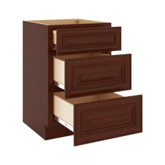J&K Mahogany J5 Vanity 3 Drawer Base 21" W x 33" H x 21" D