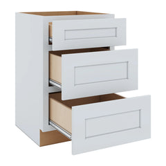 J&K White Shaker S8 Vanity 3 Drawer Base 21" W x 33" H x 21" D