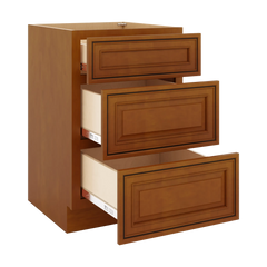 J&K Mocha Glazed K10 Vanity 3 Drawer Base 21" W x 33" H x 21" D