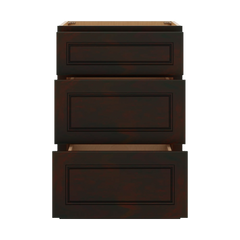J&K Espresso K8 Vanity 3 Drawer Base 21" W x 33" H x 21" D