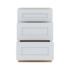J&K White Shaker S8 Vanity 3 Drawer Base 21" W x 33" H x 21" D