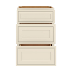 J&K Pearl Glazed H9 Vanity 3 Drawer Base 21" W x 33" H x 21" D