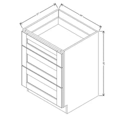 J&K Pearl Glazed H9 Vanity 3 Drawer Base 24" W x 33" H x 21" D