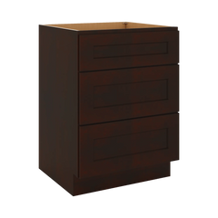 J&K Java Coffee S1 Vanity 3 Drawer Base 24" W x 33" H x 21" D
