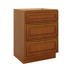 J&K Mocha Glazed K10 Vanity 3 Drawer Base 24" W x 33" H x 21" D