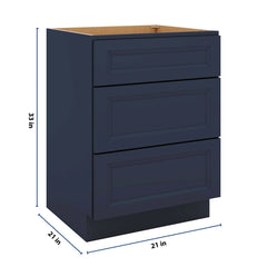 J&K Naval B7 Vanity 3 Drawer Base 24" W x 33" H x 21" D
