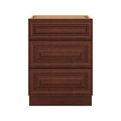 J&K Mahogany J5 Vanity 3 Drawer Base 24" W x 33" H x 21" D