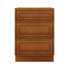 J&K Mocha Glazed K10 Vanity 3 Drawer Base 24" W x 33" H x 21" D