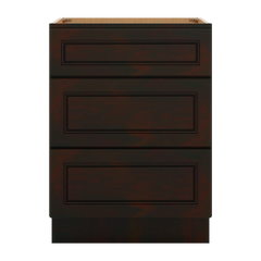 J&K Espresso K8 Vanity 3 Drawer Base 24" W x 33" H x 21" D