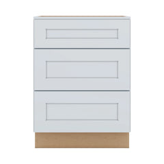 J&K White Shaker S8 Vanity 3 Drawer Base 24" W x 33" H x 21" D