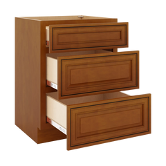 J&K Mocha Glazed K10 Vanity 3 Drawer Base 24" W x 33" H x 21" D