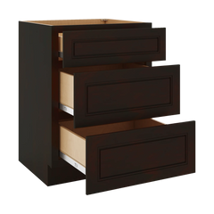 J&K Espresso K8 Vanity 3 Drawer Base 24" W x 33" H x 21" D
