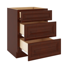 J&K Mahogany J5 Vanity 3 Drawer Base 24" W x 33" H x 21" D