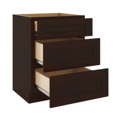 J&K Java Coffee S1 Vanity 3 Drawer Base 24" W x 33" H x 21" D