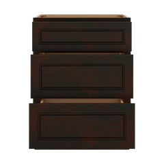 J&K Espresso K8 Vanity 3 Drawer Base 24" W x 33" H x 21" D