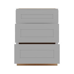 J&K Castle Grey S5 Vanity 3 Drawer Base 24" W x 33" H x 21" D