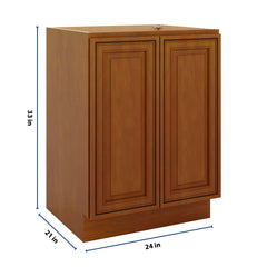 J&K Mocha Glazed K10 Vanity Base FHD  24" W x 33" H x 21" D