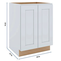 J&K White Shaker S8 Vanity Base FHD  24" W x 33" H x 21" D