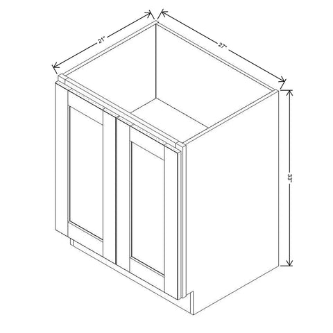 J&K Castle Grey S5 Vanity Base FHD 27" W x 33" H x 21" D