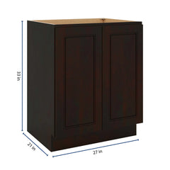 J&K Espresso K8 Vanity Base FHD  27" W x 33" H x 21" D