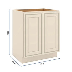 J&K Pearl Glazed H9 Vanity Base FHD  27" W x 33" H x 21" D