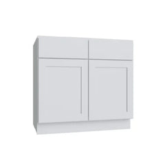 Kitchen Cabinet Distributors Shaker White Slab Double Door Standard Base Cabinet - 36" W