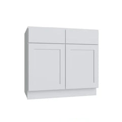 Kitchen Cabinet Distributors Shaker White Slab Double Door Vanity - 30" W x 34.5" H x 21" D