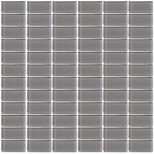 Interceramic Mosaic Sheet Glassique Steel Glossy 12x12