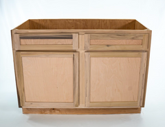 Kitchen Sink Base Cabinet | Unfinished Poplar | Shaker Style | 48 in