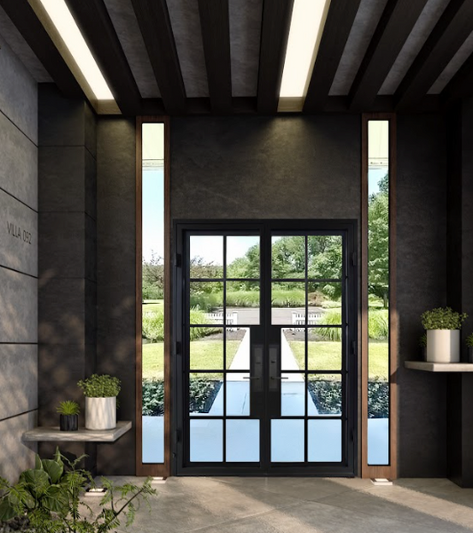 6/0x8/0 10 Lite French Exterior Wrought Iron Prehung Door