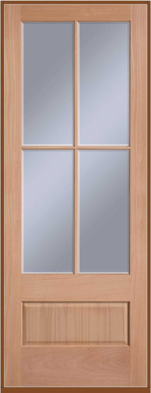 36 x 96 in Exterior Mahogany Door Slab | 3/4 4 Lite