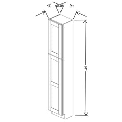 Fabuwood Allure Galaxy Cobblestone 15"W X 84"H X 12"D Tall Pantry