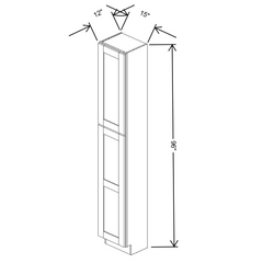 Fabuwood Allure Galaxy Mocha 15"W X 96"H X 12"D Tall Pantry