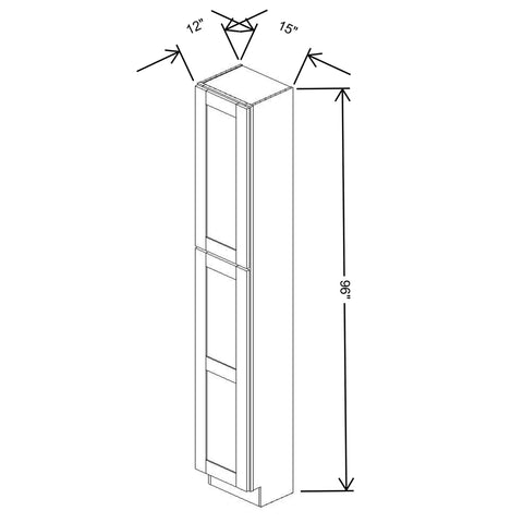 Fabuwood Allure Fusion Dove 15"W X 96"H X 12"D Tall Pantry