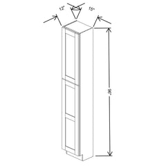 Fabuwood Allure Luxe Denim Blue 15" W X 96" H X 12" D Tall Pantry Cabinet