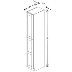 Fabuwood Quest Metro Frost Tall Pantry 15"W x 96"H Shaker Cabinet