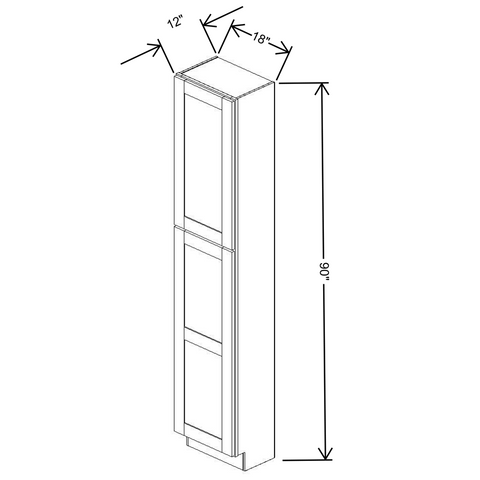 Fabuwood Allure Galaxy Mocha 18"W X 90"H 12"D Tall Pantry