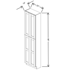 Fabuwood Allure Galaxy Mocha 24"W x 96"H X 12"D Tall Pantry
