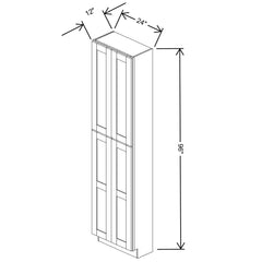 Fabuwood Allure Galaxy Timber 24"W x 96"H X 12"D Tall Pantry