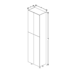 Fabuwood Ovela Catalina Bianco Gloss 24" W X 90" H X 13" D Double Door Pantry Cabinet
