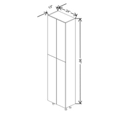 Fabuwood Illume Tuscany Como Ash 2 24" W X 96" H X 13" D Tall Pantry Cabinet