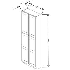 Fabuwood Allure Fusion Dove 30"W X 90"H X 12"D Tall Pantry